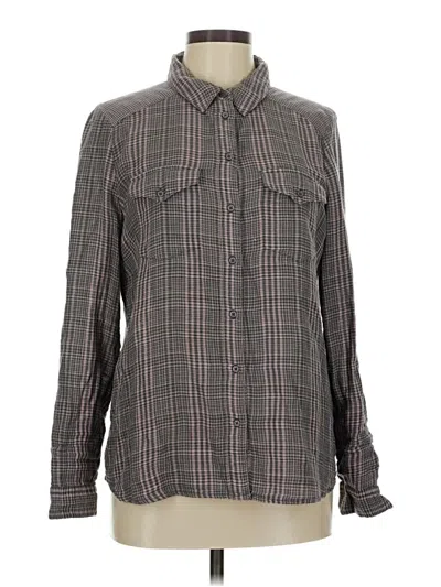 Pre-owned Hinge Long Sleeve Button Down Shirt In Gray