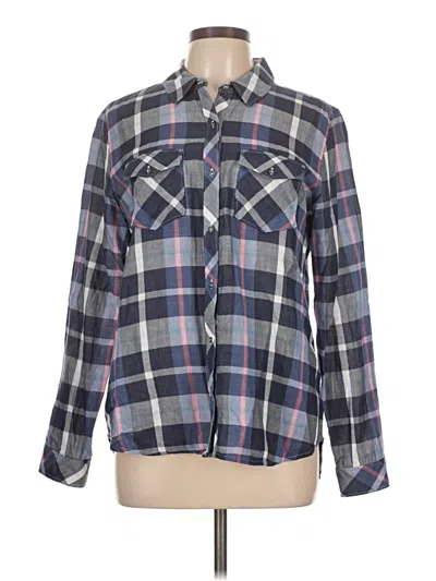Pre-owned Hinge Long Sleeve Button Down Shirt In Gray