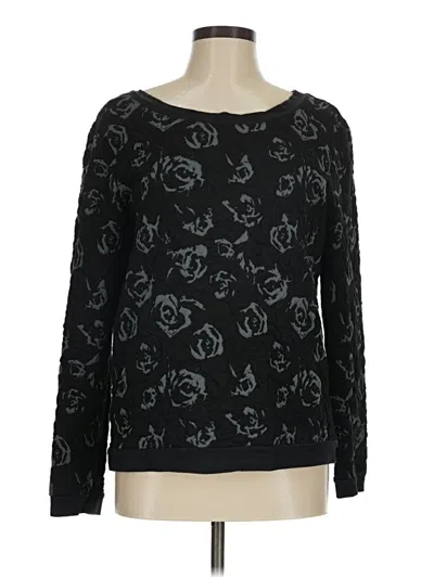 Pre-owned Hinge Long Sleeve Top Black Boatneck Tops
