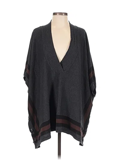 Pre-owned Hinge Poncho In Gray
