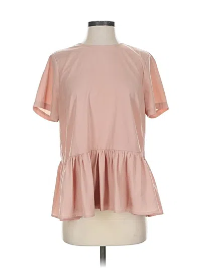 Pre-owned Hinge Short Sleeve Blouse In Pink