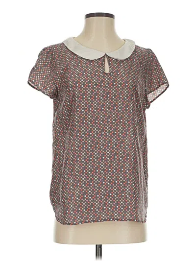 Pre-owned Hinge Short Sleeve Blouse In Red