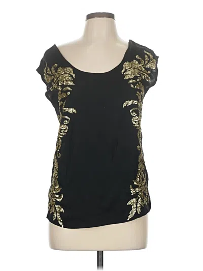 Pre-owned Hinge Short Sleeve Top Black Scoop Neck Tops