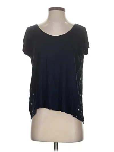 Pre-owned Hinge Short Sleeve Top Black Scoop Neck Tops