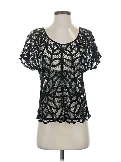 Pre-owned Hinge Short Sleeve Top Black Sweetheart Neckline Tops
