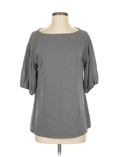 Pre-owned Hinge Short Sleeve Top Gray Boatneck Tops