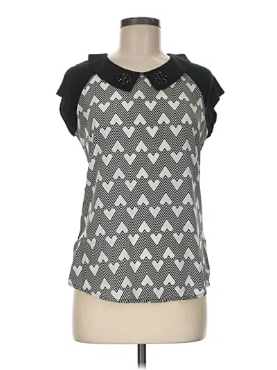 Pre-owned Hinge Short Sleeve Top Gray Keyhole Neckline Tops
