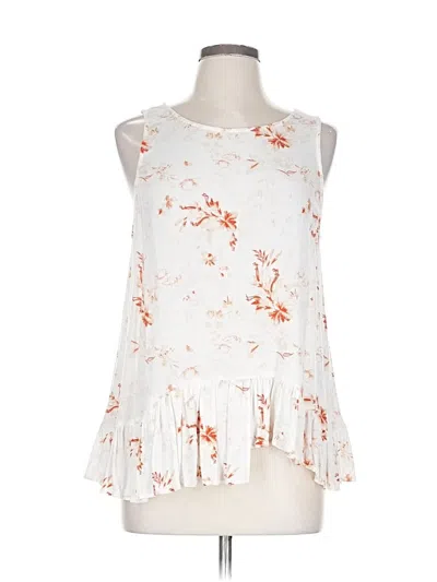 Pre-owned Hinge Sleeveless Blouse In White