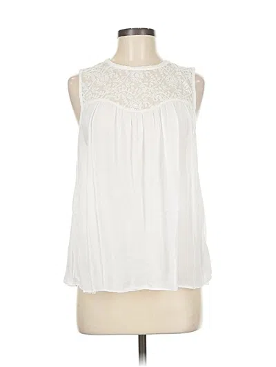 Pre-owned Hinge Sleeveless Blouse In White