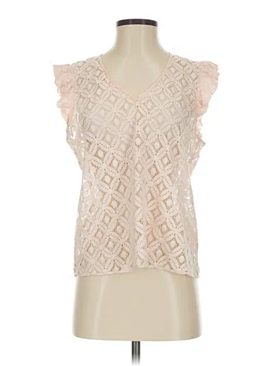 Pre-owned Hinge Sleeveless Blouse In White