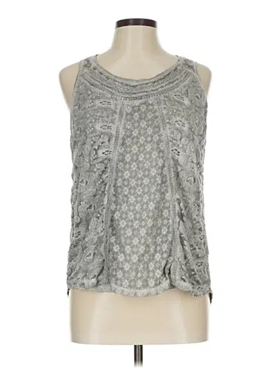 Pre-owned Hinge Tank Top Silver Halter Neckline Tops