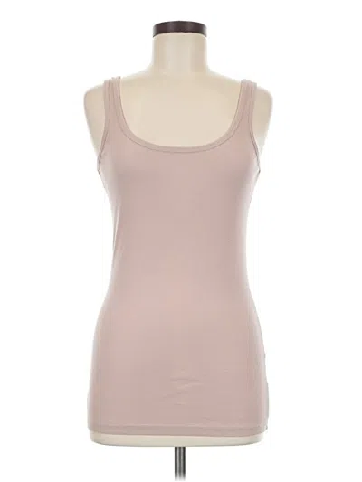 Pre-owned Hinge Tank Top Tan Strapless Neckline Tops In Brown