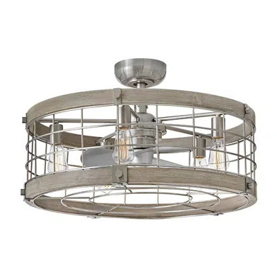 Hinkley 27"  Bryce Brushed Nickel Led Fandelier Ceiling Fan With Remote
