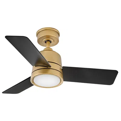 Hinkley 36"  Chet Black Heritage Brass Wet Rated Led Fan With Remote