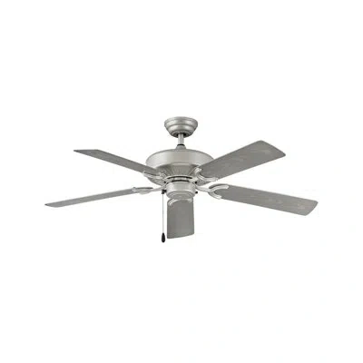 Hinkley 52"  5 - Blade Outdoor Standard Ceiling Fan With Pull Chain In Silver