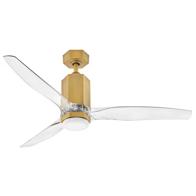 Hinkley 52"  Facet Heritage Brass Led Smart Outdoor Ceiling Fan