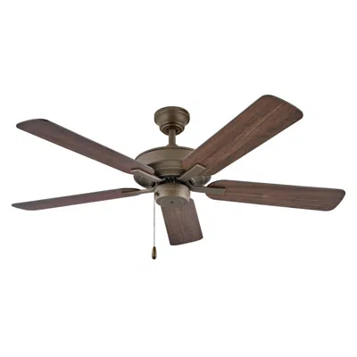 Hinkley 52" Metro Metallic Bronze Smart Ceiling Fan W/ Walnut Blades