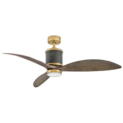 Hinkley 60"  Merrick Led Damp Brass Driftwood 3-blade Smart Ceiling Fan