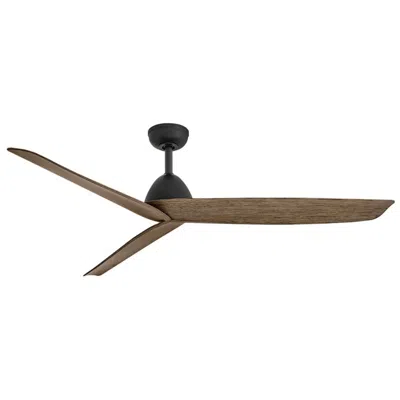 Hinkley 60" Liv Matte Black Smart Ceiling Fan With Driftwood Blades