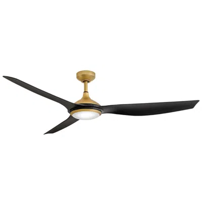 Hinkley 64" Talan Heritage Brass And Black Led Smart Ceiling Fan