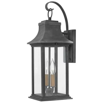 Hinkley Adair 20" High Aged Zinc Clear Glass Outdoor Wall Light