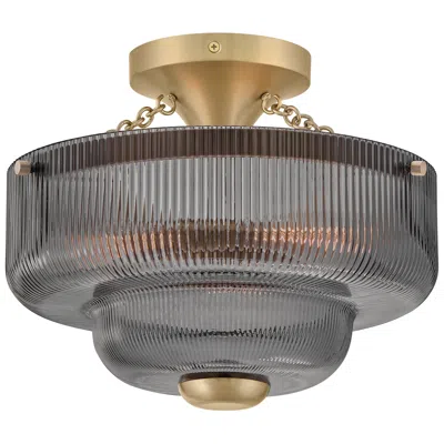 Hinkley Adella Small Semi Flush Mount 12.75" Lacquered Brass