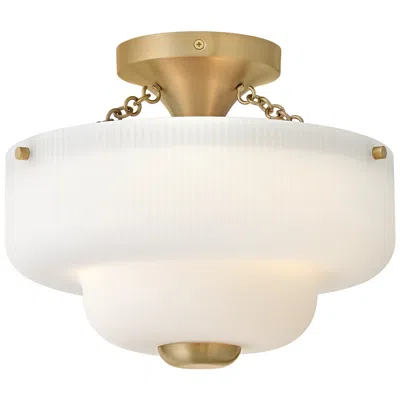 Hinkley Adella Small Semi Flush Mount 12.75" Lacquered Brass