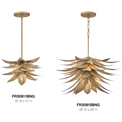 Hinkley Agave 12 1/2" Wide Burnished Gold 4-light Pendant