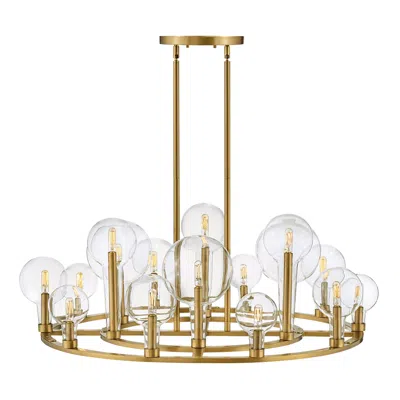 Hinkley Alchemy 37 3/4" 16-light Brass Glass Globe Ring Chandelier