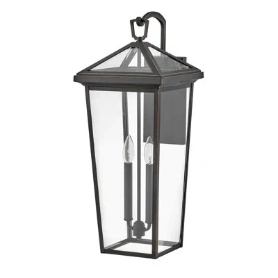 Hinkley Alford Place 2-light Outdoor Tall Wall Mount Lantern In Oil Rubbed Bronze