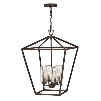 Hinkley Alford Place 4 -bulb 24.5" H Outdoor Hanging Lantern In Oil Rubbed Bronze