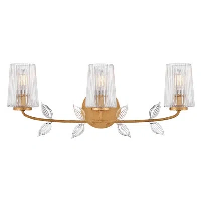 Hinkley Aliso Medium Three Light Vanity In Distressed Brass