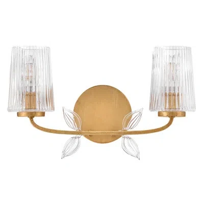 Hinkley Aliso Small Two Light Vanity In Distressed Brass