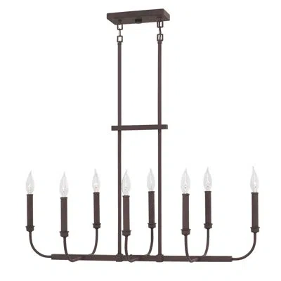 Hinkley Alister 8-light Kitchen Island Linear Pendant In Buckeye Bronze