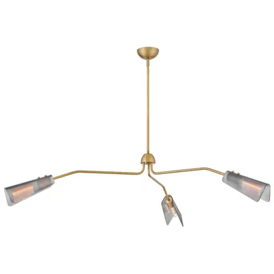 Hinkley Altman Extra Large Low Profile Chandelier 60" Lacquered Brass
