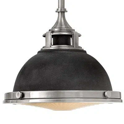 Hinkley Amelia 1 - Light Single Dome Pendant In Aged Zinc