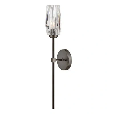 Hinkley Ana 1-light Wall Sconce W/ Faceted Heavy-cut Diamond-shaped Crystal Shade - Black Oxide In Clear,transparent Glass