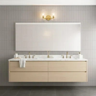 Hinkley Ana 2-light Bath Vanity W/ Faceted Heavy-cut Diamond-shaped Crystal Shades - Heritage Brass