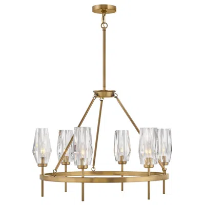Hinkley Ana 30" Wide Heritage Brass And Crystal Round Ring Chandelier