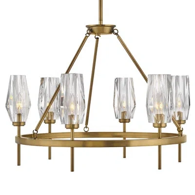 Hinkley Ana 8-light Single Tier Chandelier W/ Faceted Heavy-cut Diamond-shaped Crystal Shades