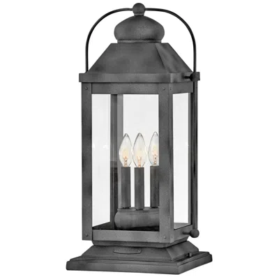 Hinkley Anchorage 23 1/2"h Aged Zinc Outdoor Pier Mount Light
