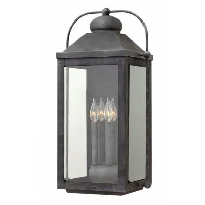 Hinkley Anchorage 4-light Outdoor Wall Lantern In Aged Zinc