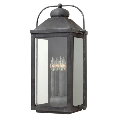 Hinkley Anchorage 9 1/4" Wide Aged Zinc 4 Candle Outdoor Wall Light