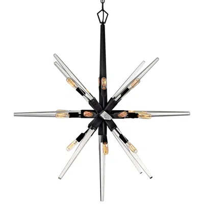 Hinkley Ariel 36"w Black 16-light Starburst Pendant Light
