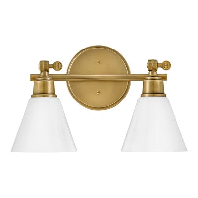Hinkley Arti 10" High Heritage Brass 2-light Wall Sconce