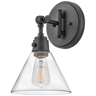 Hinkley Arti 12 1/4" High Black With Clear Shade Wall Sconce