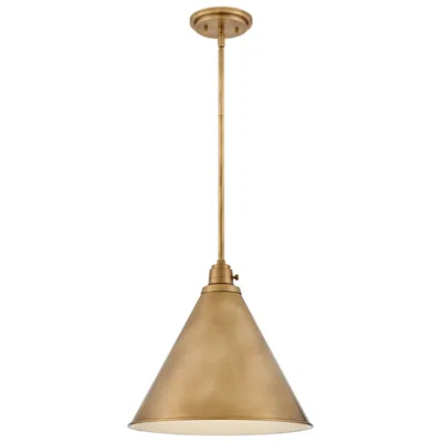 Hinkley Arti 15" Wide Heritage Brass Cone Pendant Light