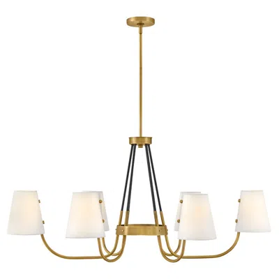 Hinkley Aston 45" Wide Heritage Brass 6-light Linear Chandelier
