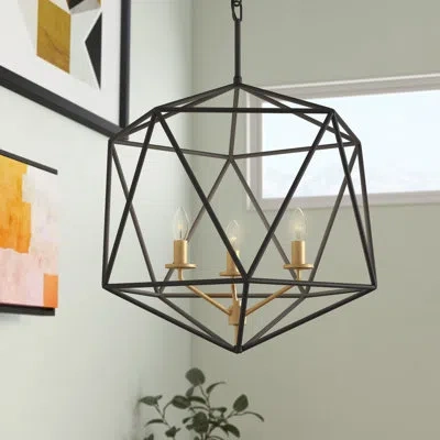 Hinkley Astrid 3 - Light Candle Style Geometric Chandelier In Metallic Matte Bronze