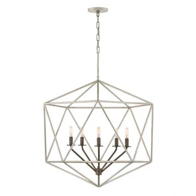 Hinkley Astrid 5 - Light Candle Style Geometric Chandelier In Glacial;glacial